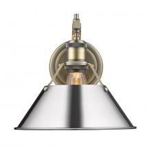  3306-1W AB-CH - Orwell AB 1 Light Wall Sconce in Aged Brass with Chrome shade
